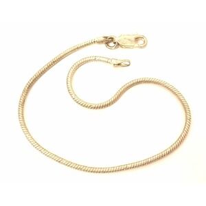 Classic Simple Sterling Silver Vintage Snake Chain Bracelet*7"*E472